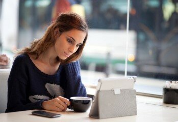 Woman on a Computer
